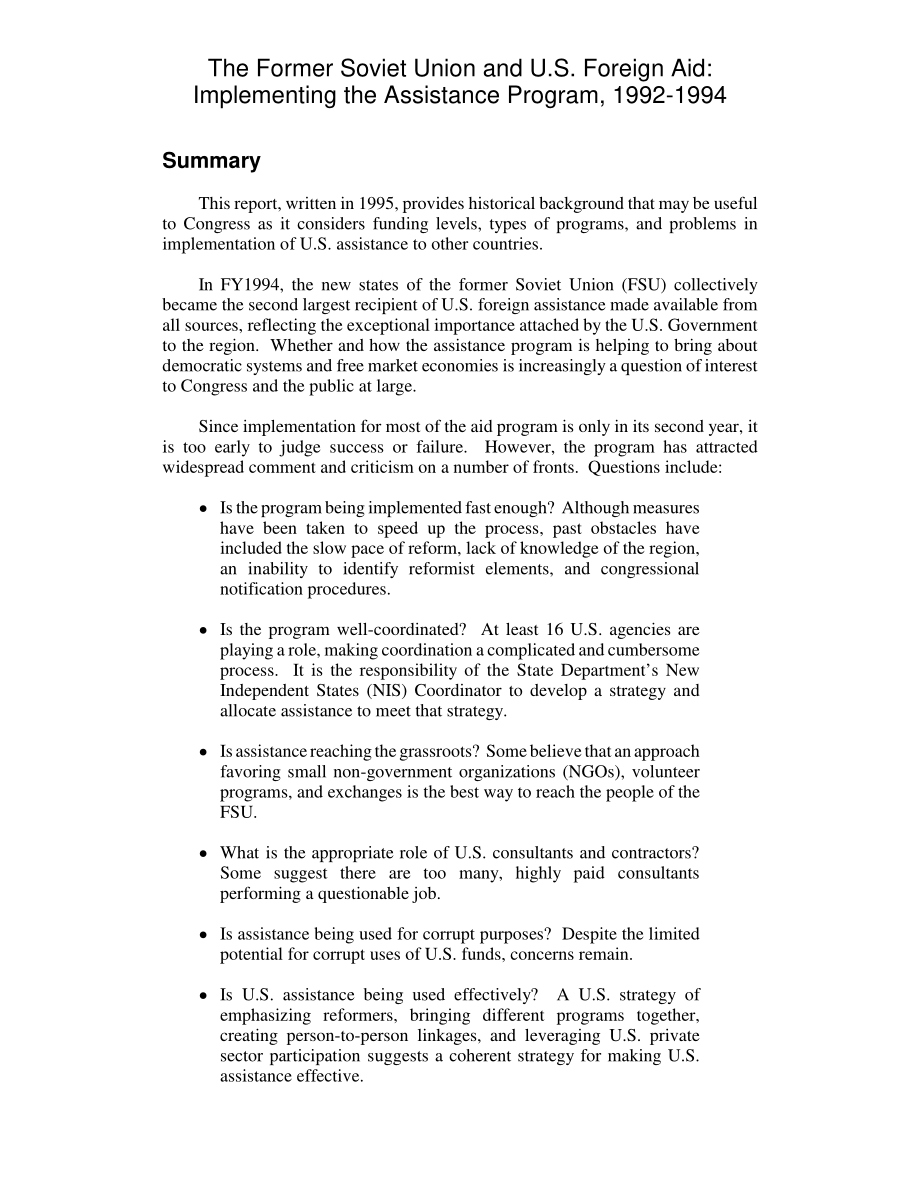 [19950118]95-170_前苏联和美国对外援助：实施援助方案1992-1994年.pdf_第2页