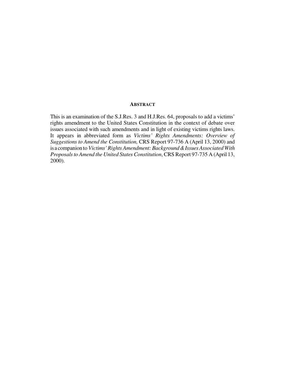 [20000512]RL30525_受害者权利修正案：第106届国会修改美国宪法的提案.pdf_第2页
