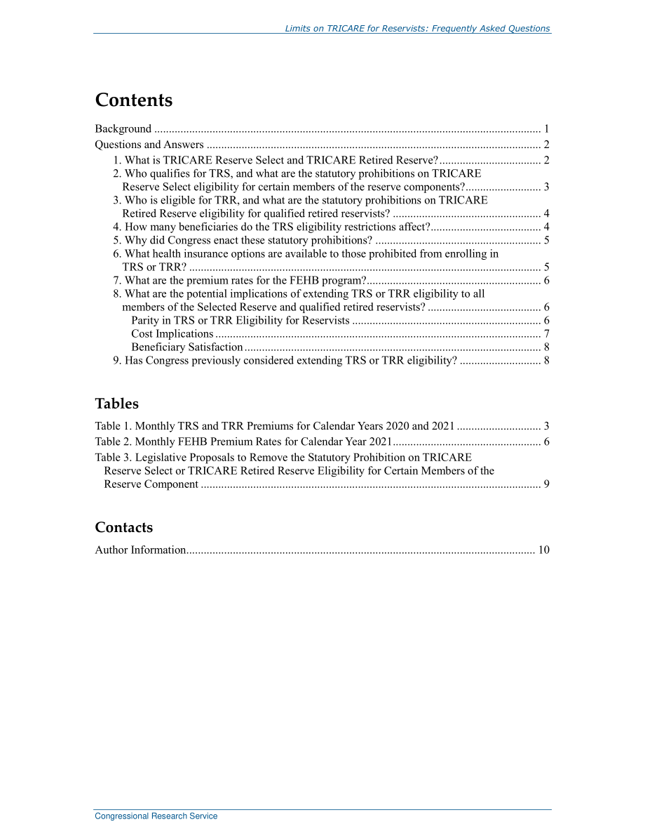 [20210126]R45968_预备役军人的TRICARE限制：常见问题解答.pdf_第3页