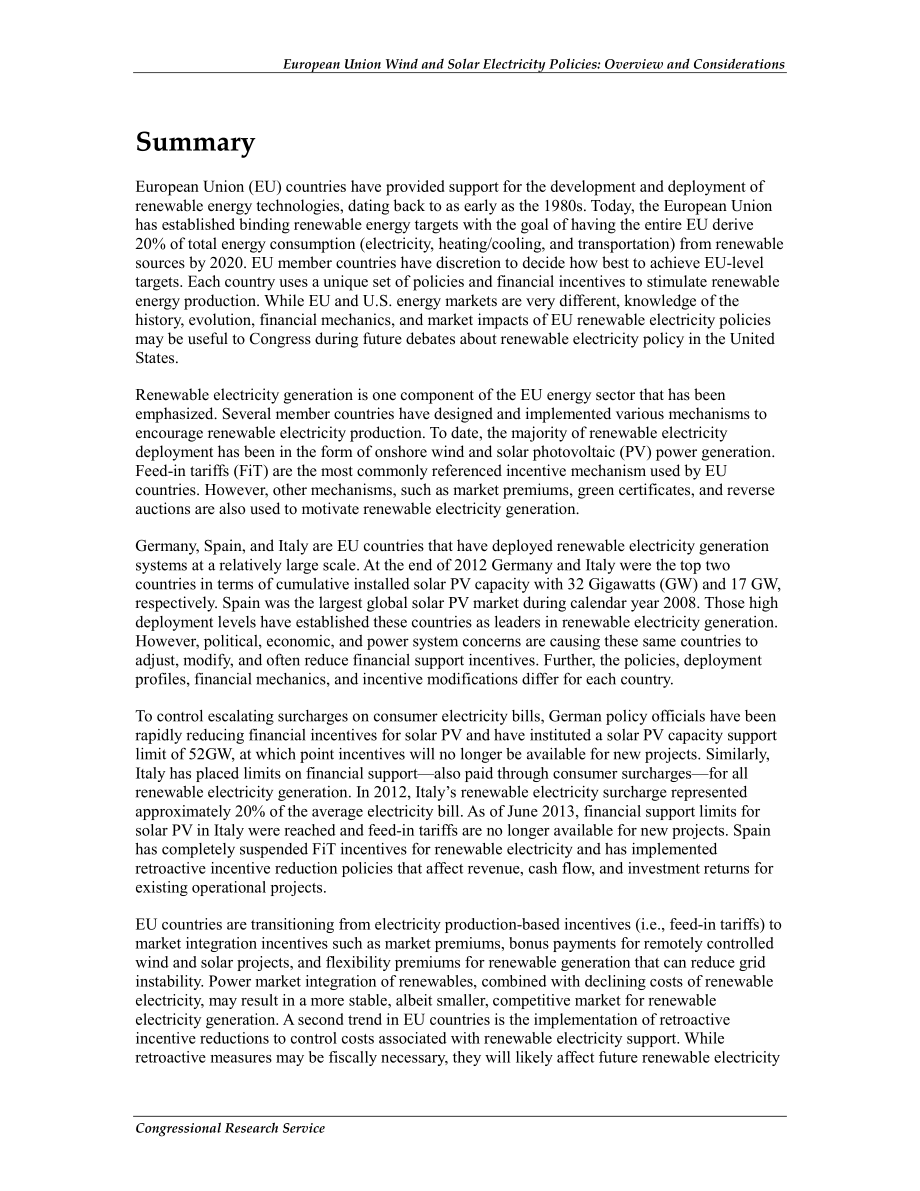 [20130807]R43176_欧盟风能和太阳能发电政策：概述和注意事项.pdf_第2页