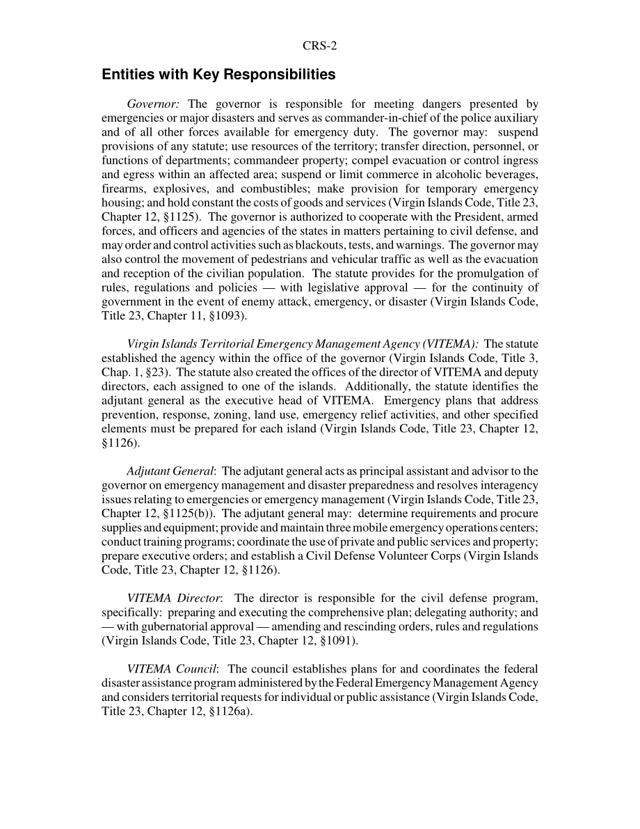 [20040702]RS21878_美属维尔京群岛应急管理和国土安全法定机构概述.pdf_第2页