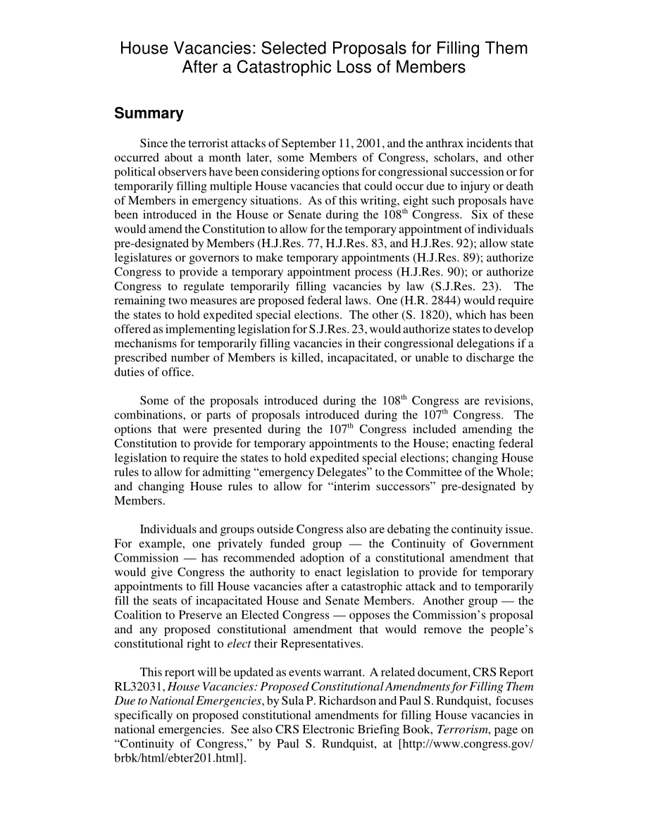 [20040603]RL31394_房屋空置：在成员灾难性损失后填补这些空缺的精选方案.pdf_第2页