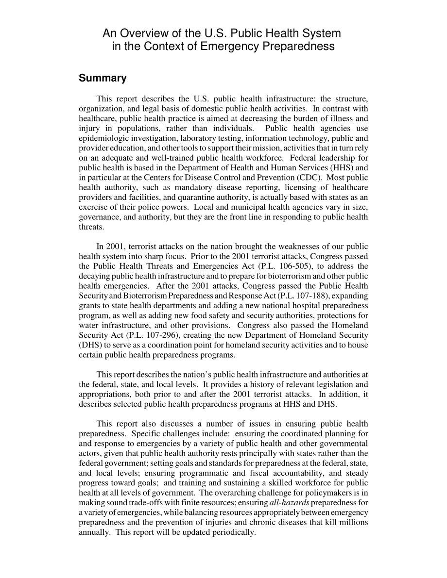 [20050317]RL31719_应急准备背景下的美国公共卫生系统概述.pdf_第2页