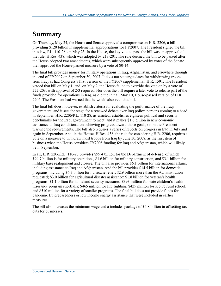 [20070702]RL33900_2007财年国防、外交和其他用途追加拨款.pdf_第2页