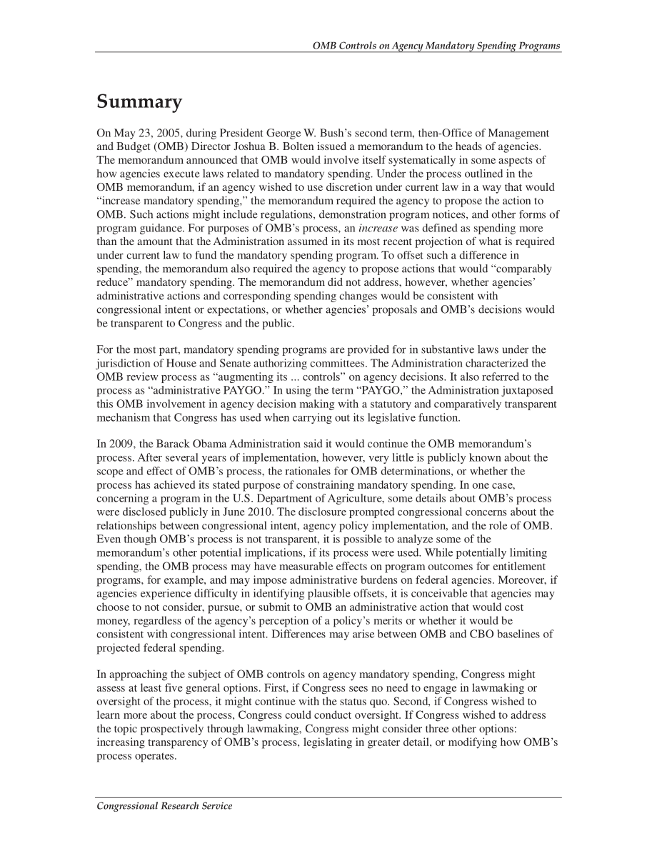 [20100819]R41375_OMB对机构强制性支出计划的控制：国会的“行政薪酬”及相关问题.pdf_第2页