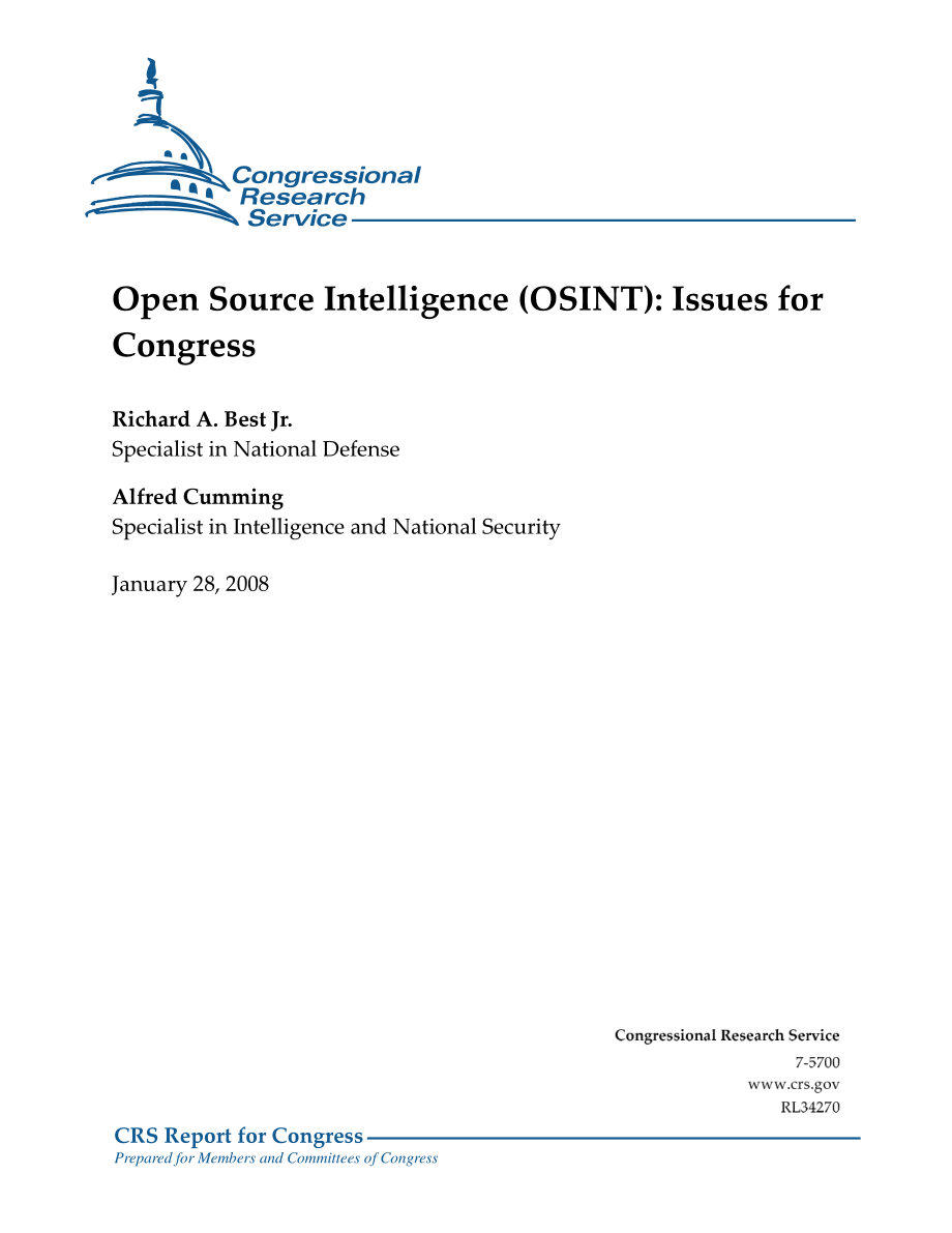 [20080128]RL34270_开源智能（OSINT）：国会议题.pdf_第1页