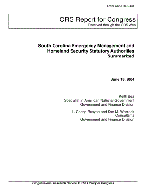 [20040618]RL32434_南卡罗来纳州应急管理和国土安全法定机构总结.pdf