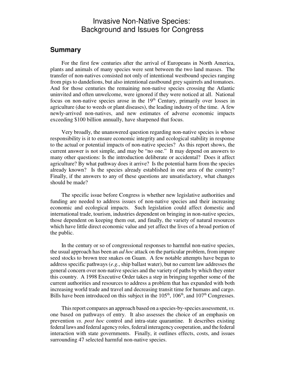 [20021125]RL30123_外来入侵物种：国会背景和议题.pdf_第2页