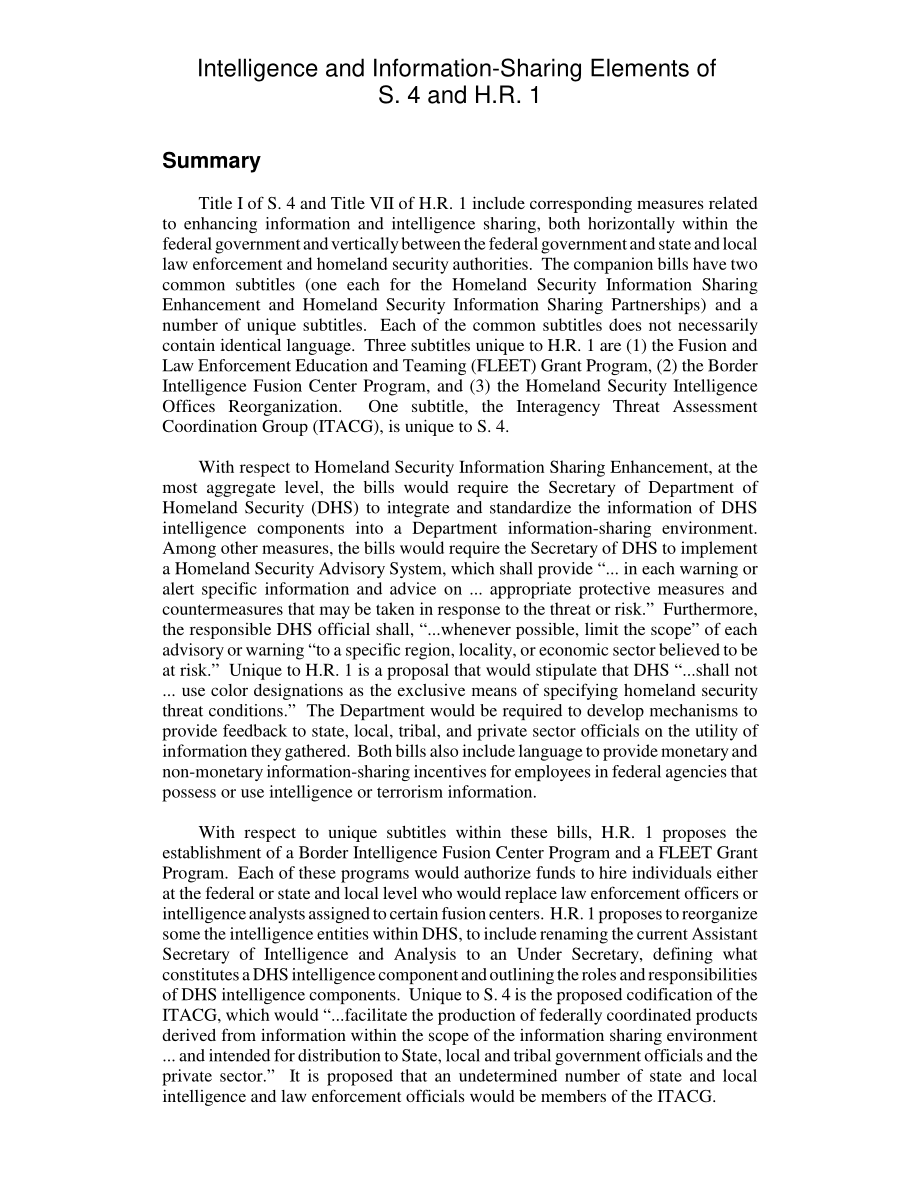 [20070626]RL34061_S.4和H.R.的情报和信息共享要素1.pdf_第2页