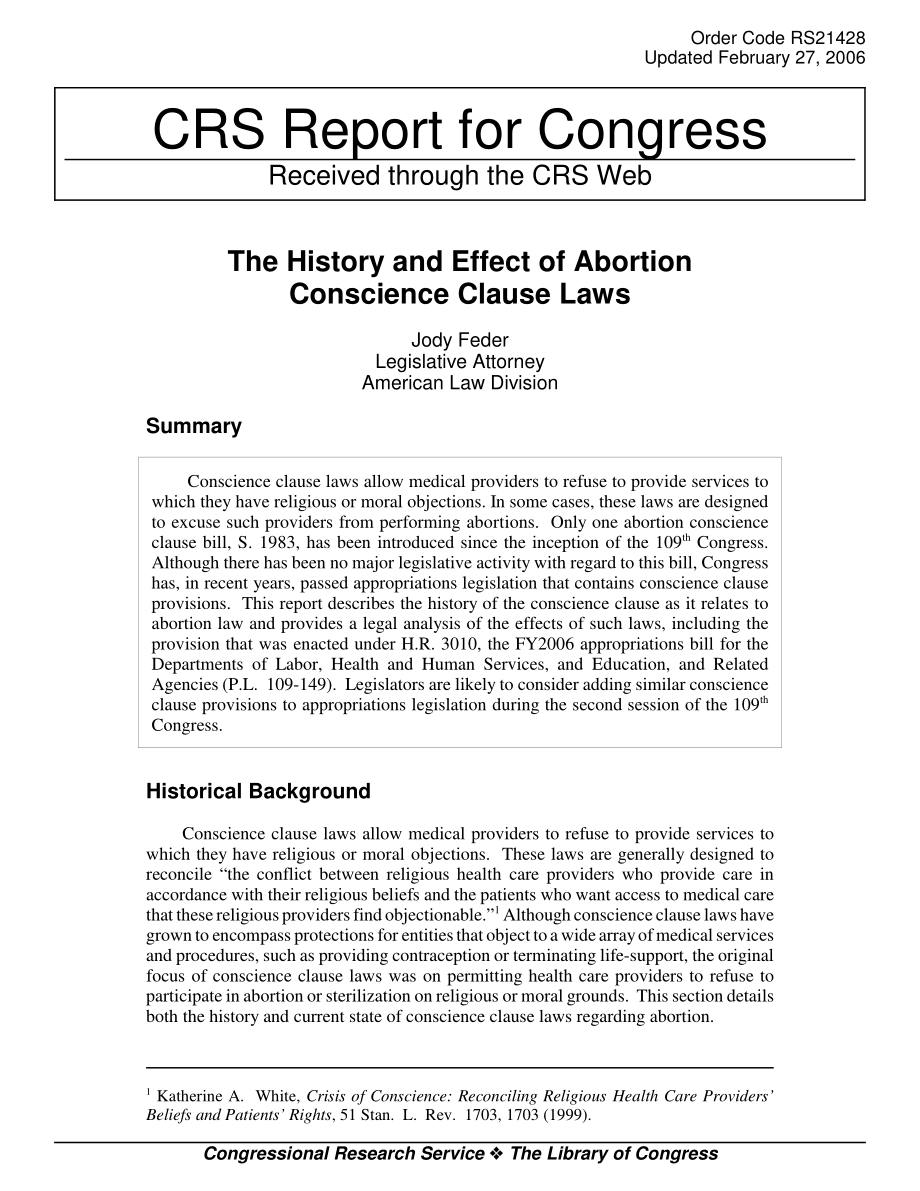 [20060227]RS21428_堕胎良知条款法的历史与影响.pdf_第1页