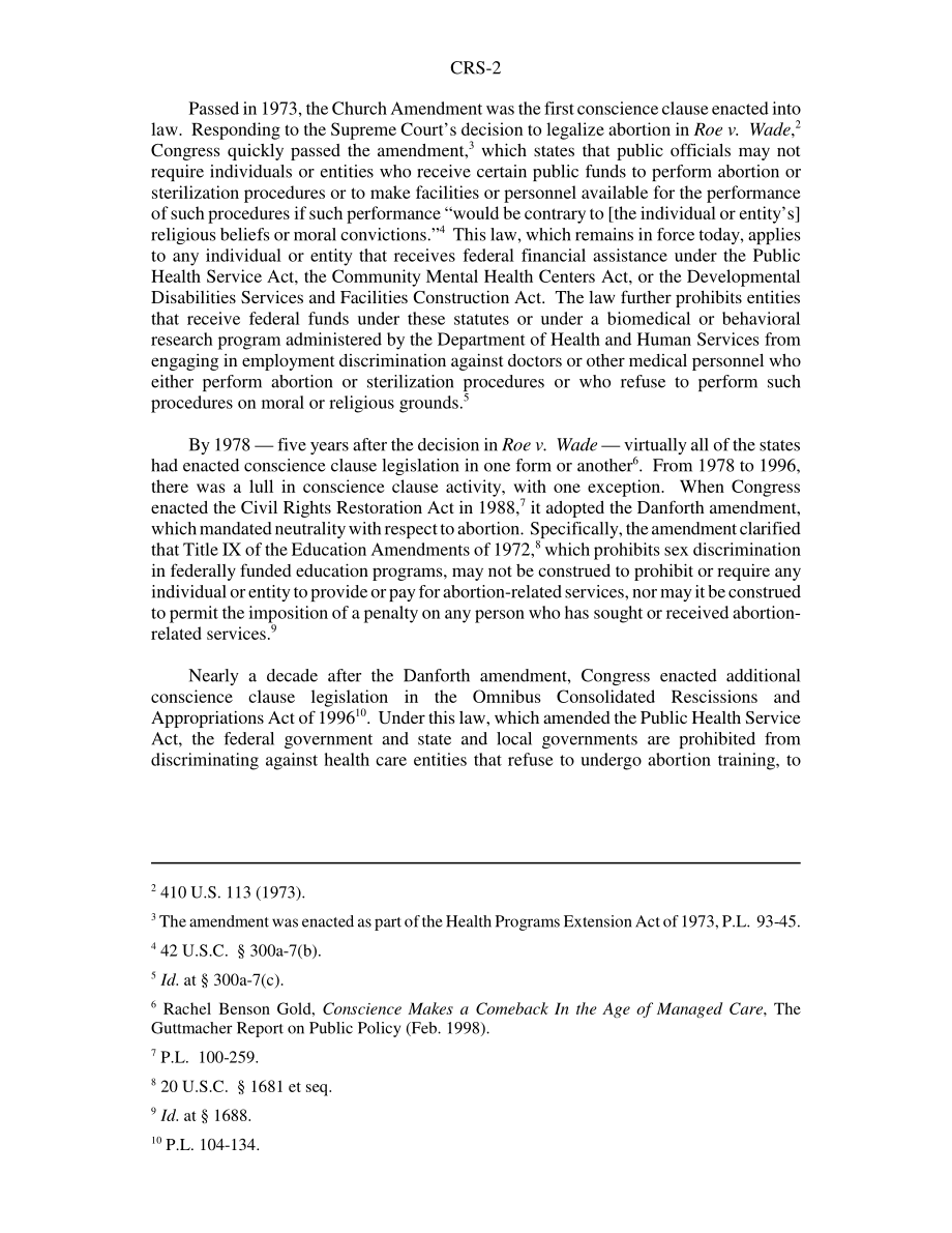 [20060227]RS21428_堕胎良知条款法的历史与影响.pdf_第2页