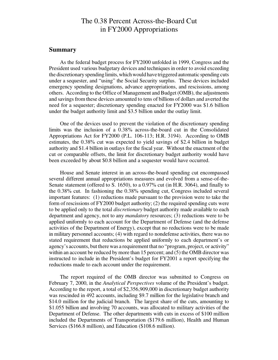 [20000225]RL30443_2000财年拨款全面削减0.38%.pdf_第3页