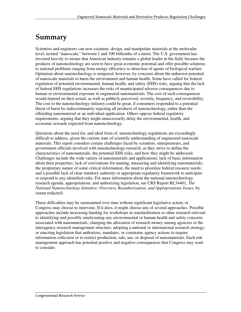[20080718]RL34332_工程纳米材料和衍生产品：监管挑战.pdf_第2页