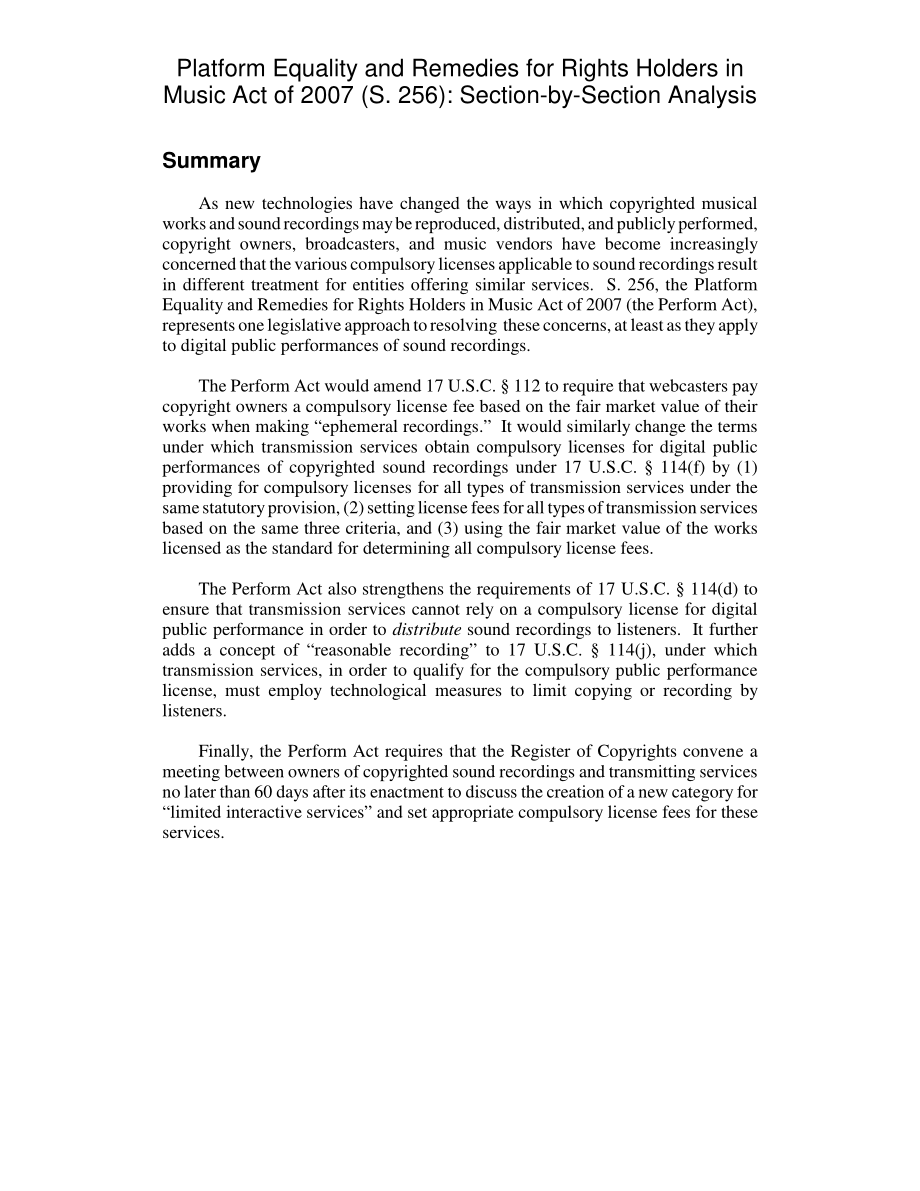 [20070315]RL33922_2007年《音乐权利持有人平台平等和补救法案》（第256条）：逐段分析.pdf_第2页