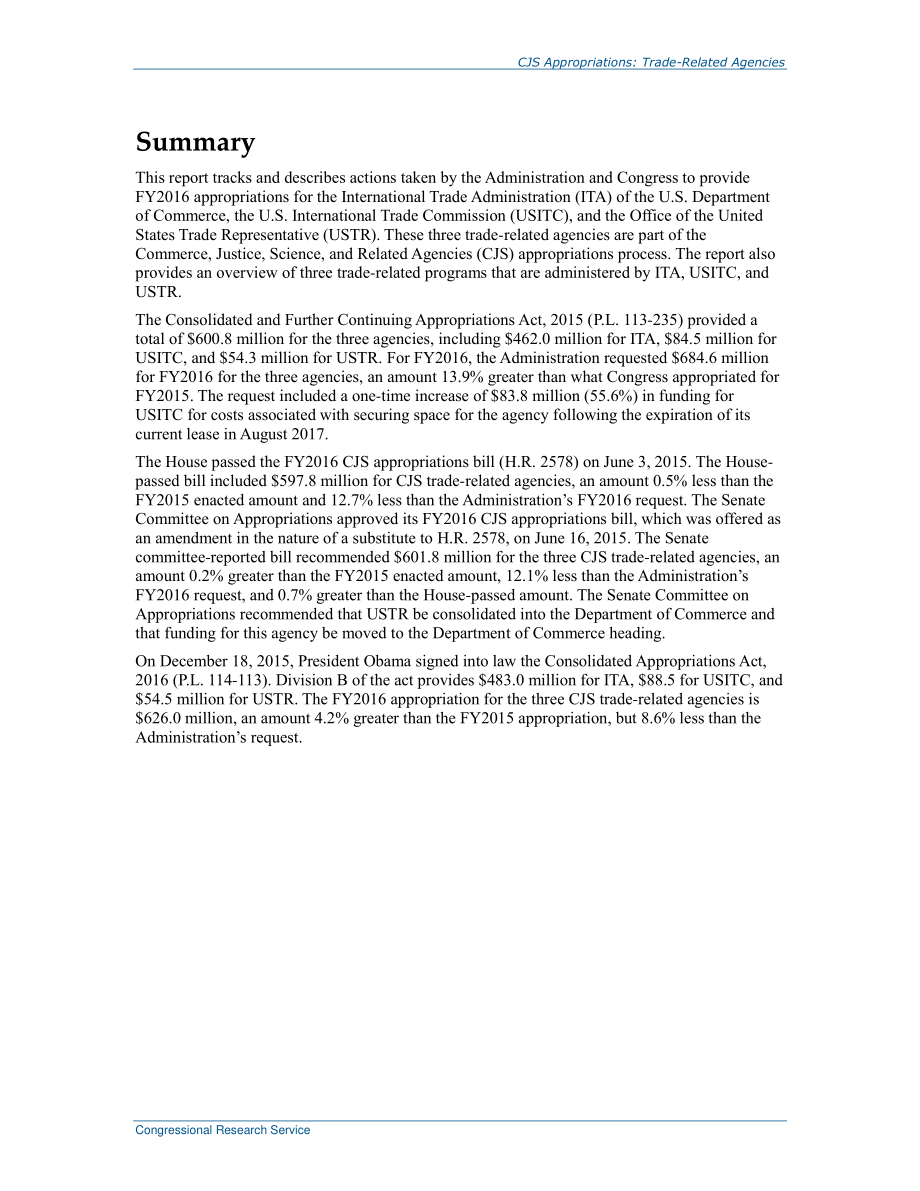 [20160107]R43970_商业、司法、科学和相关机构拨款（CJS）：贸易相关机构.pdf_第2页