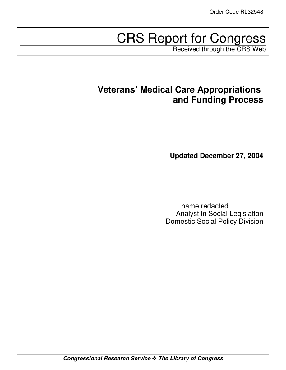 [20041227]RL32548_退伍军人医疗保健拨款和资金流程.pdf_第1页