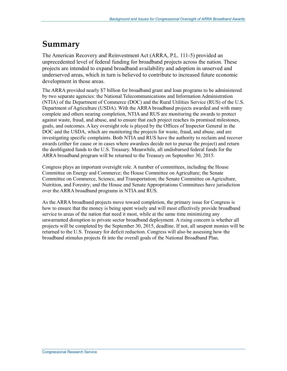 [20150804]R41775_国会监督ARRA宽带奖的背景和问题.pdf_第2页