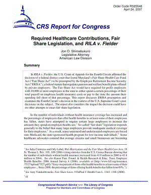 [20070424]RS22648_要求的医疗保健缴款、公平份额立法和RILA v.Fielder.pdf