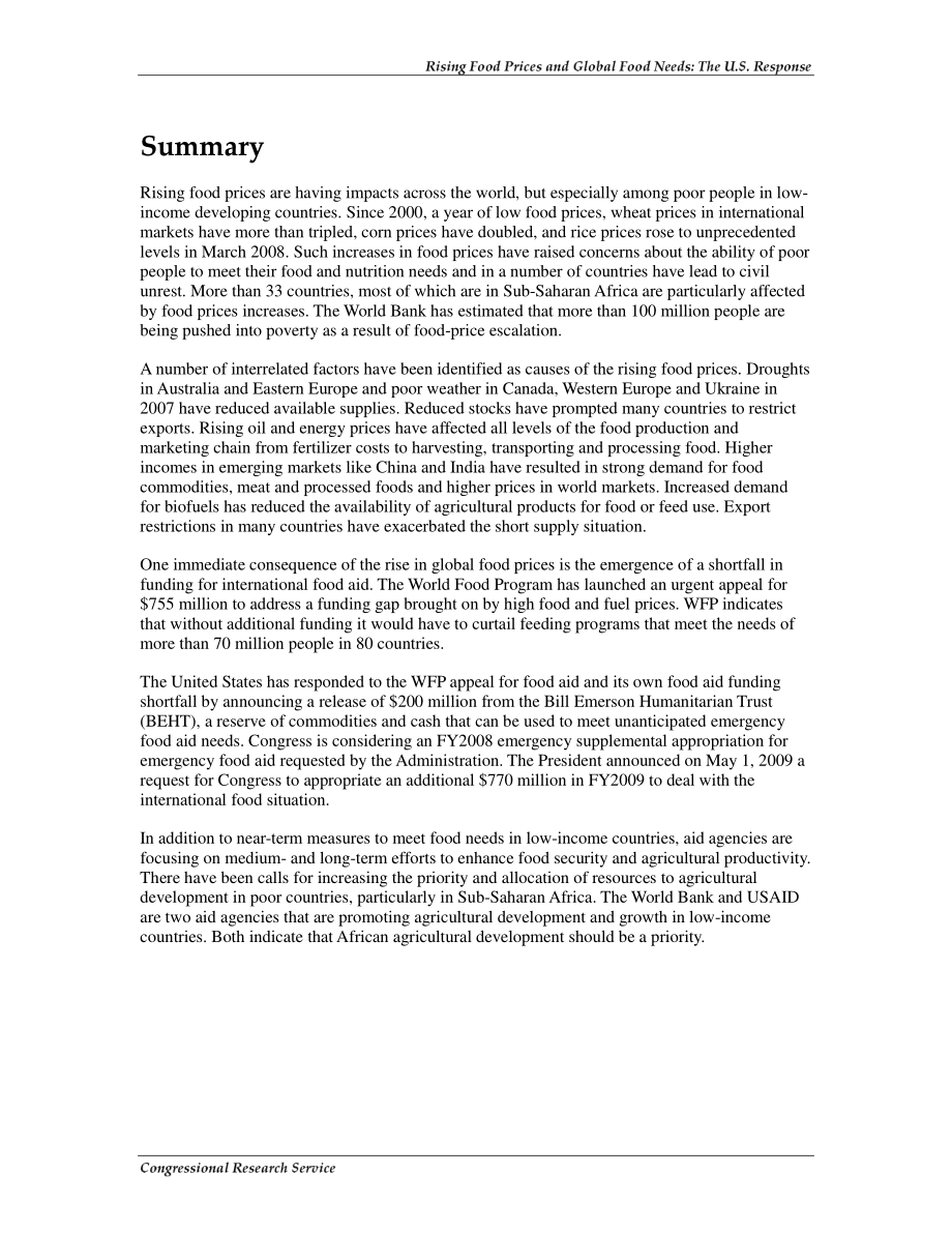 [20080508]RL34478_粮食价格上涨和全球粮食需求：美国的回应.pdf_第2页