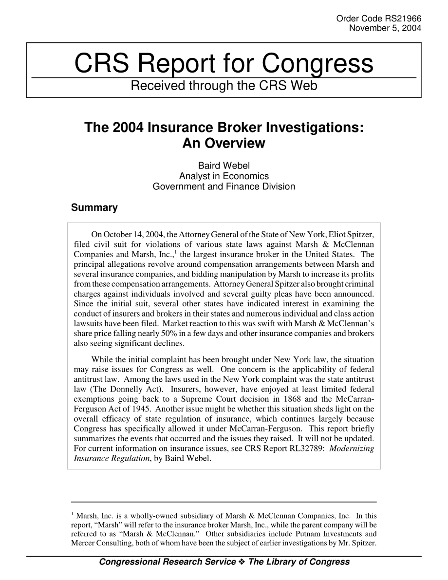 [20041105]RS21966_2004年保险经纪人调查：概述.pdf_第1页