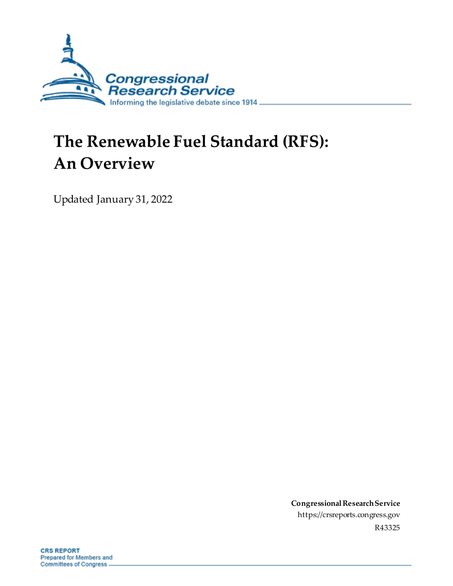 [20220131]R43325_可再生燃料标准（RFS）：概述.pdf_第1页
