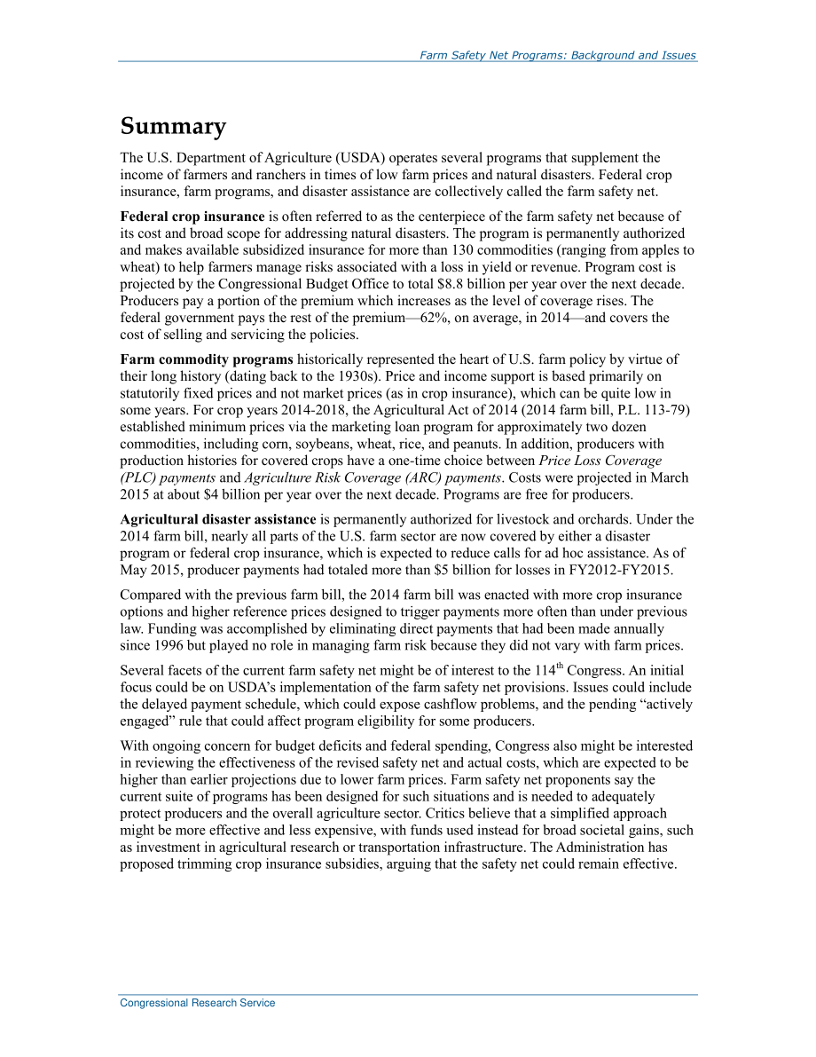 [20150821]R43758_农场安全网计划：背景和问题.pdf_第2页