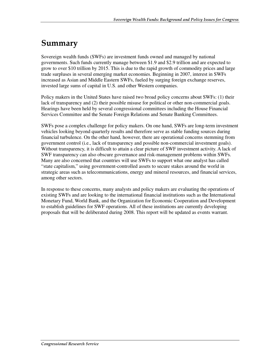 [20090115]RL34336_主权财富基金：国会背景和政策问题.pdf_第2页