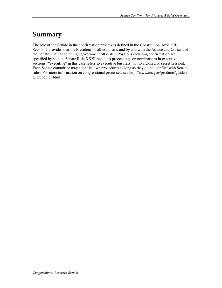 [20090720]RS20986_参议院确认程序：简要概述.pdf_第2页