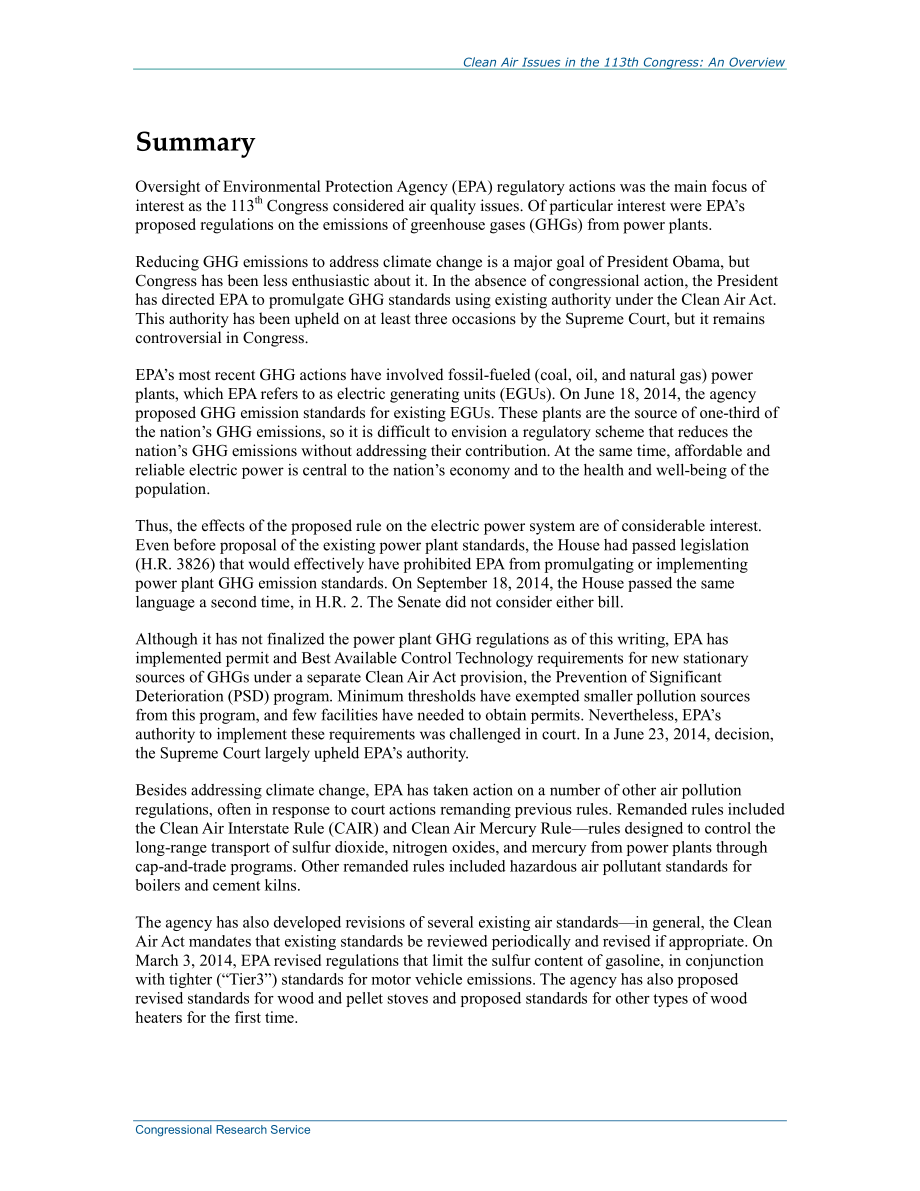 [20150106]R42895_第113届大会上的清洁空气问题：概述.pdf_第2页