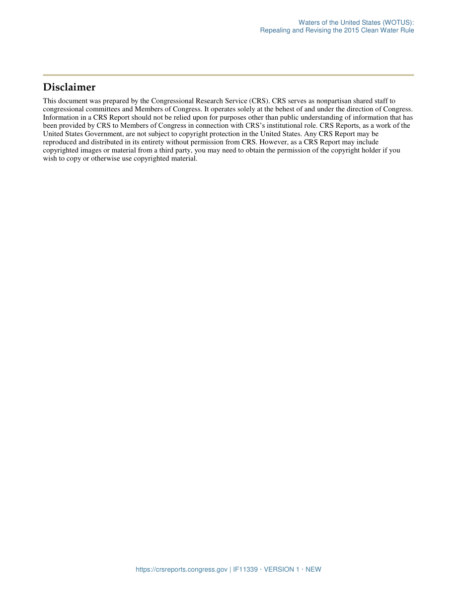 [20191023]IF11339_美国水域（WOTUS）：废除和修订2015年《清洁水规则》.pdf_第3页