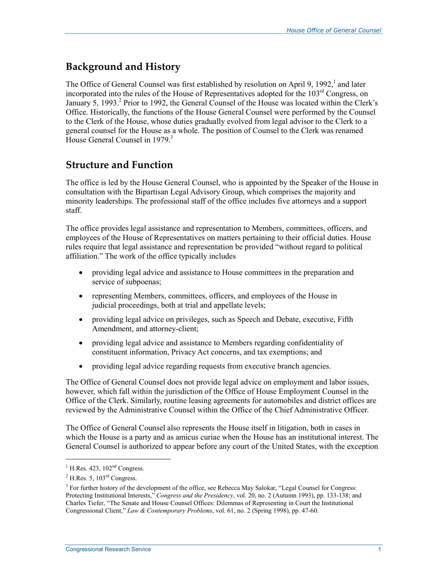[20140521]RS22890_众议院总法律顾问办公室.pdf_第2页