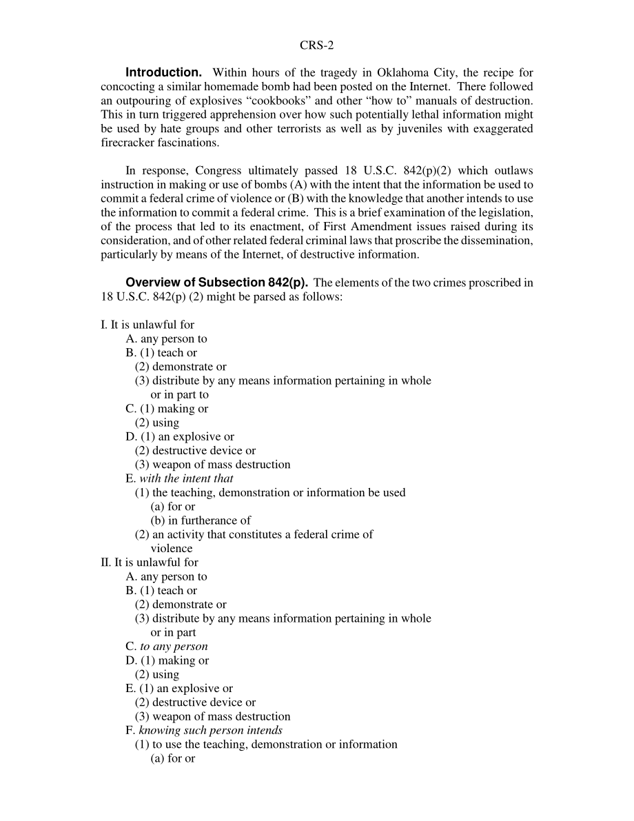 [20030910]RS21616_在线制作炸弹：联邦刑法简略概述.pdf_第2页