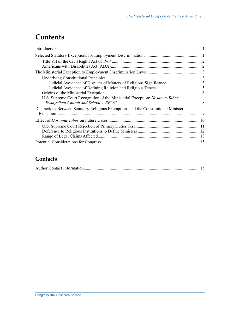 [20141210]R42464_第一修正案的部长级例外：就业歧视与宗教组织.pdf_第3页