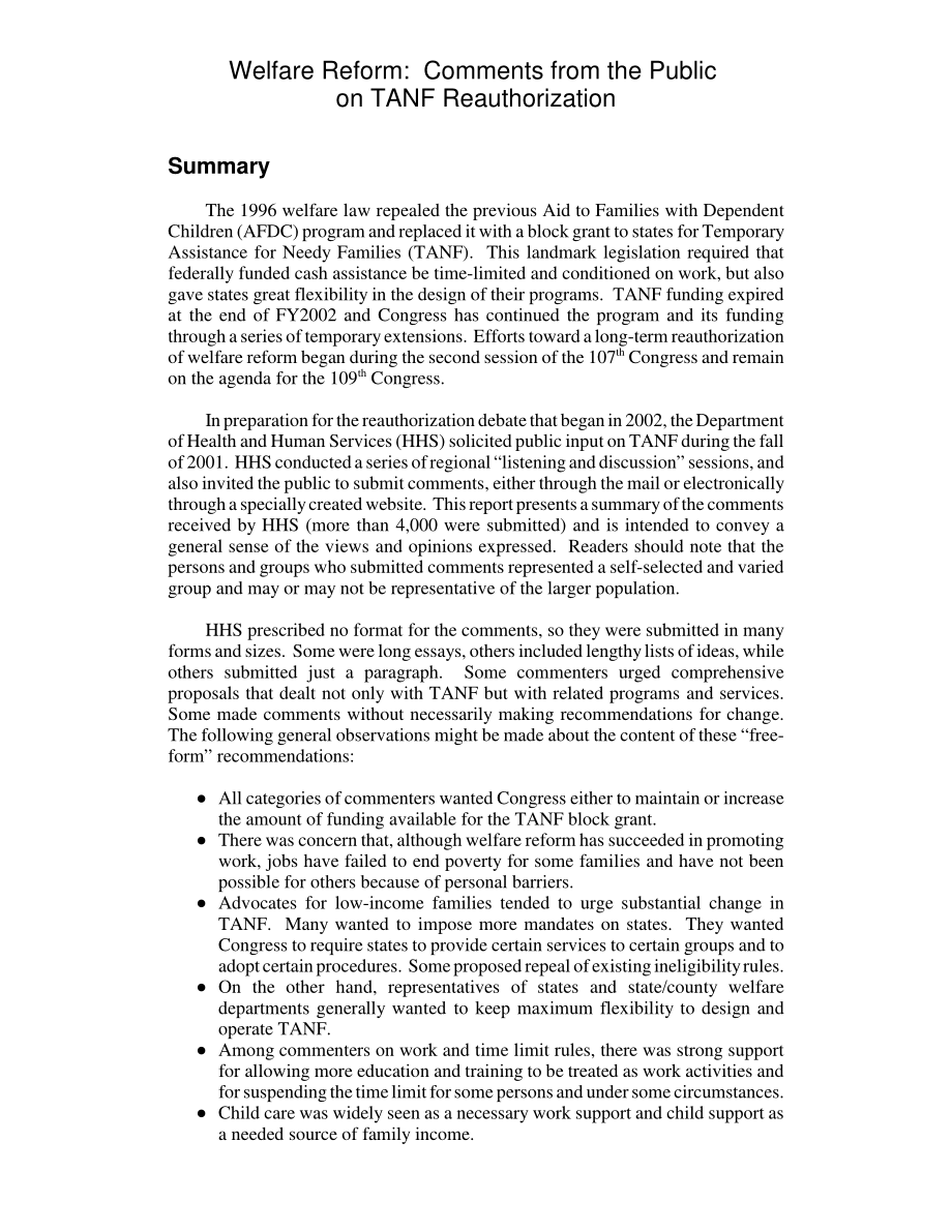 [20041228]RL31371_福利改革：公众对TANF重新授权的评论.pdf_第2页