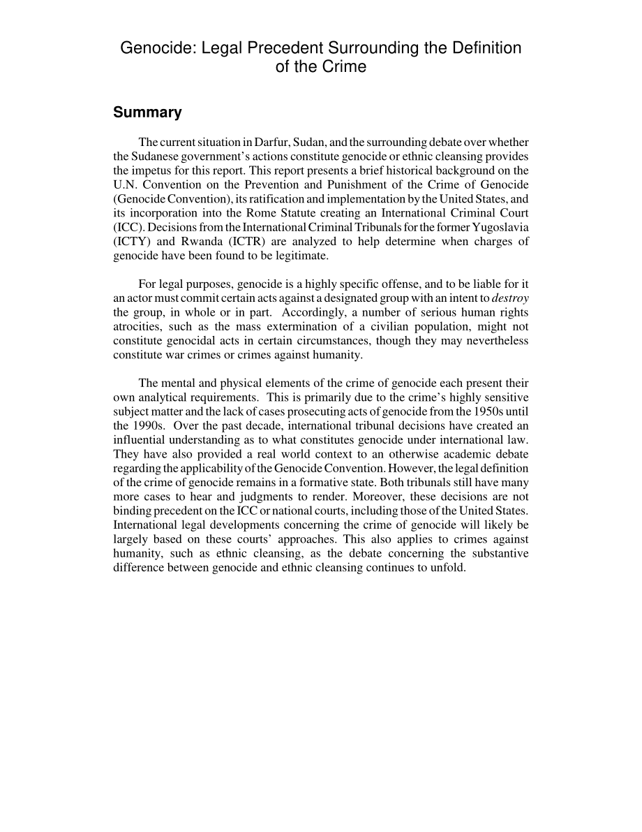 [20040914]RL32605_种族灭绝：围绕犯罪定义的法律先例.pdf_第2页