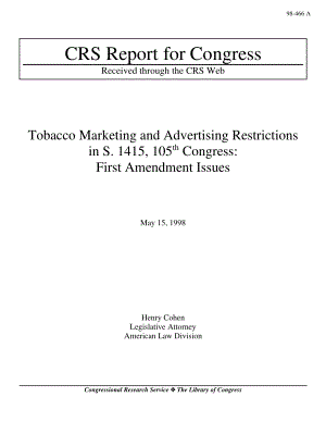 [19980515]98-466A_S.1415第105届国会中的烟草营销和广告限制：第一修正案问题.pdf