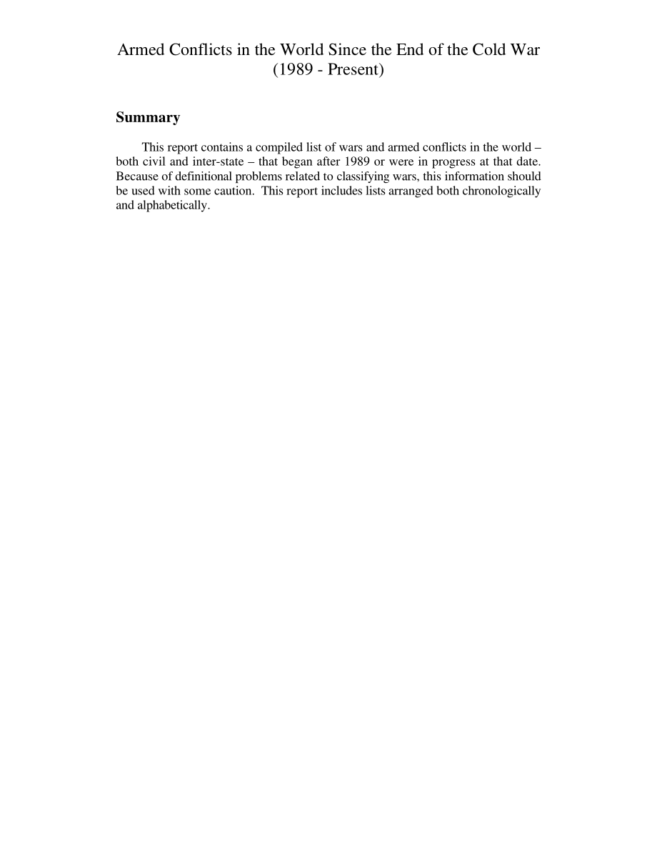 [20000802]RL30625_冷战结束以来的世界武装冲突（1989年至今）.pdf_第2页