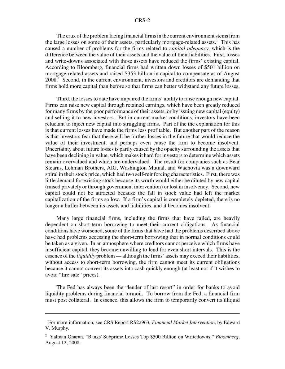 [20081008]RS22966_金融动荡：将问题资产救助计划与美联储的反应进行比较.pdf_第2页