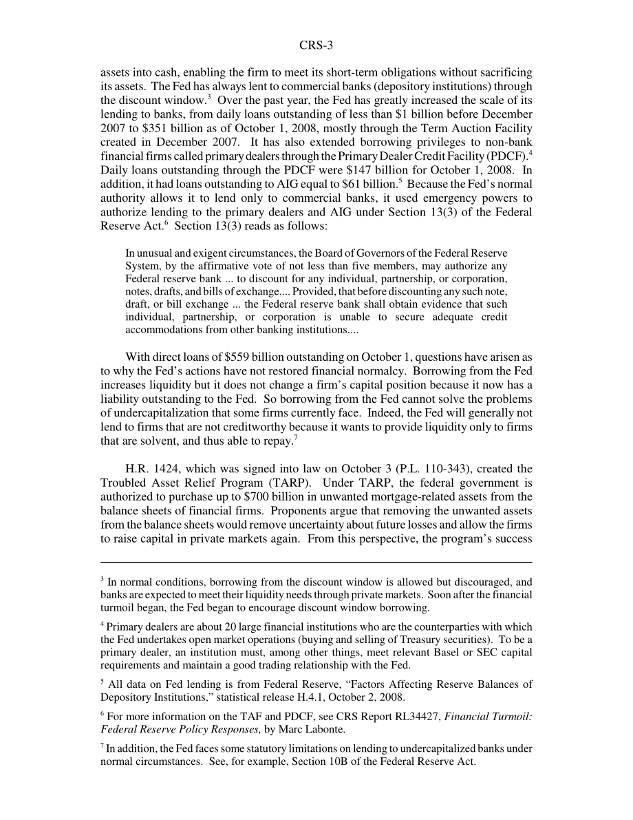 [20081008]RS22966_金融动荡：将问题资产救助计划与美联储的反应进行比较.pdf_第3页