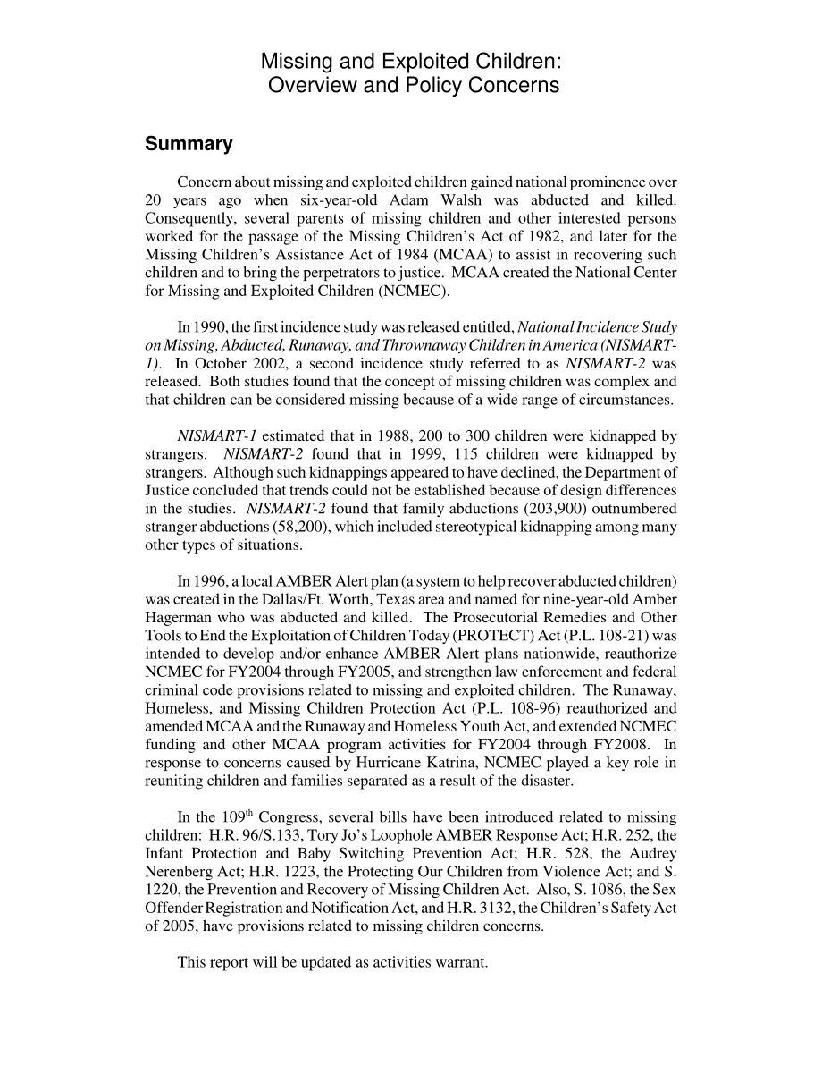 [20060510]RL31655_失踪和受剥削儿童：概述和政策问题.pdf_第2页