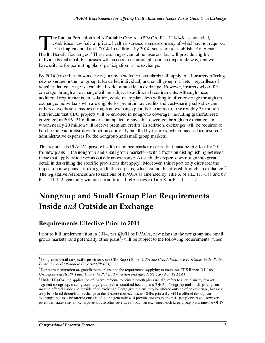 [20100921]R41269_PPACA关于在交易所内外提供健康保险的要求.pdf_第2页