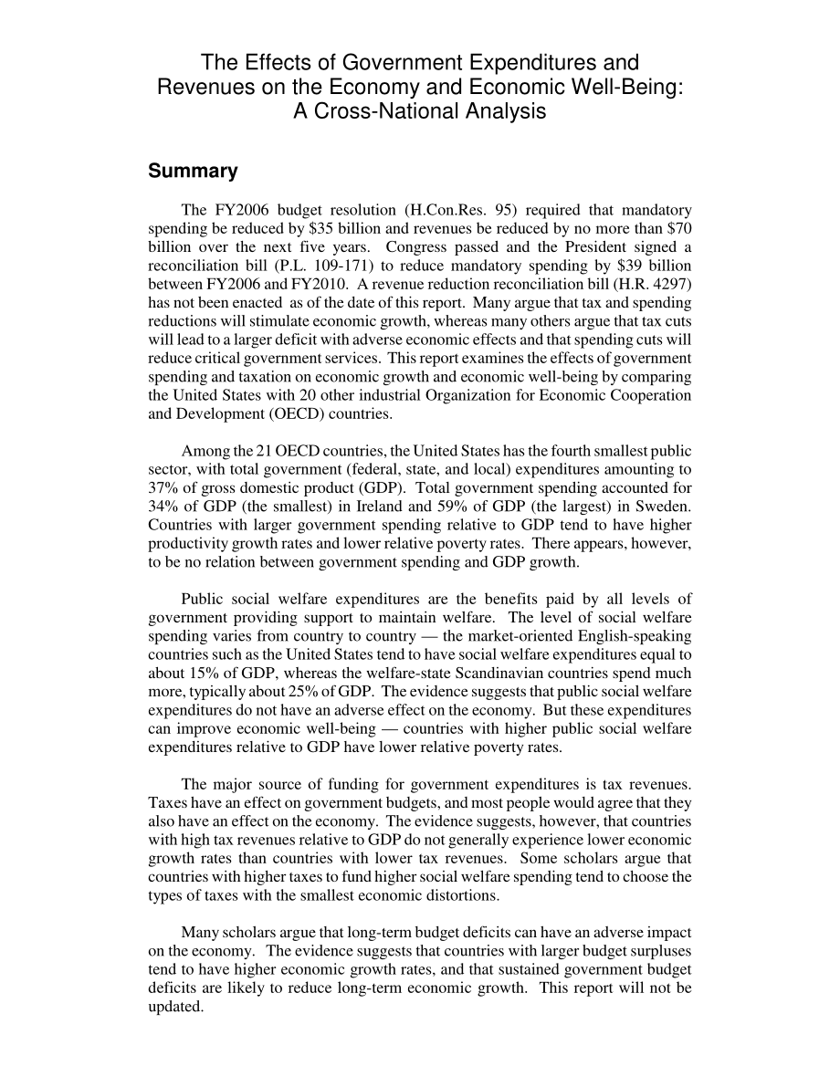 [20060405]RL33343_政府支出和收入对经济和经济福祉的影响：跨国分析.pdf_第2页