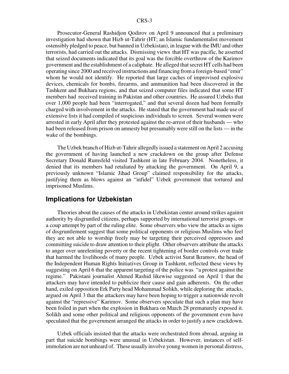 [20040416]RS21818_2004年乌兹别克斯坦发生的袭击事件：背景和对美国利益的影响.pdf_第3页