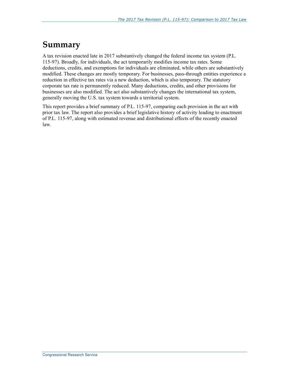 [20180206]R45092_2017年税务修订（P.L.115-97) 与2017年税法的比较.pdf_第2页