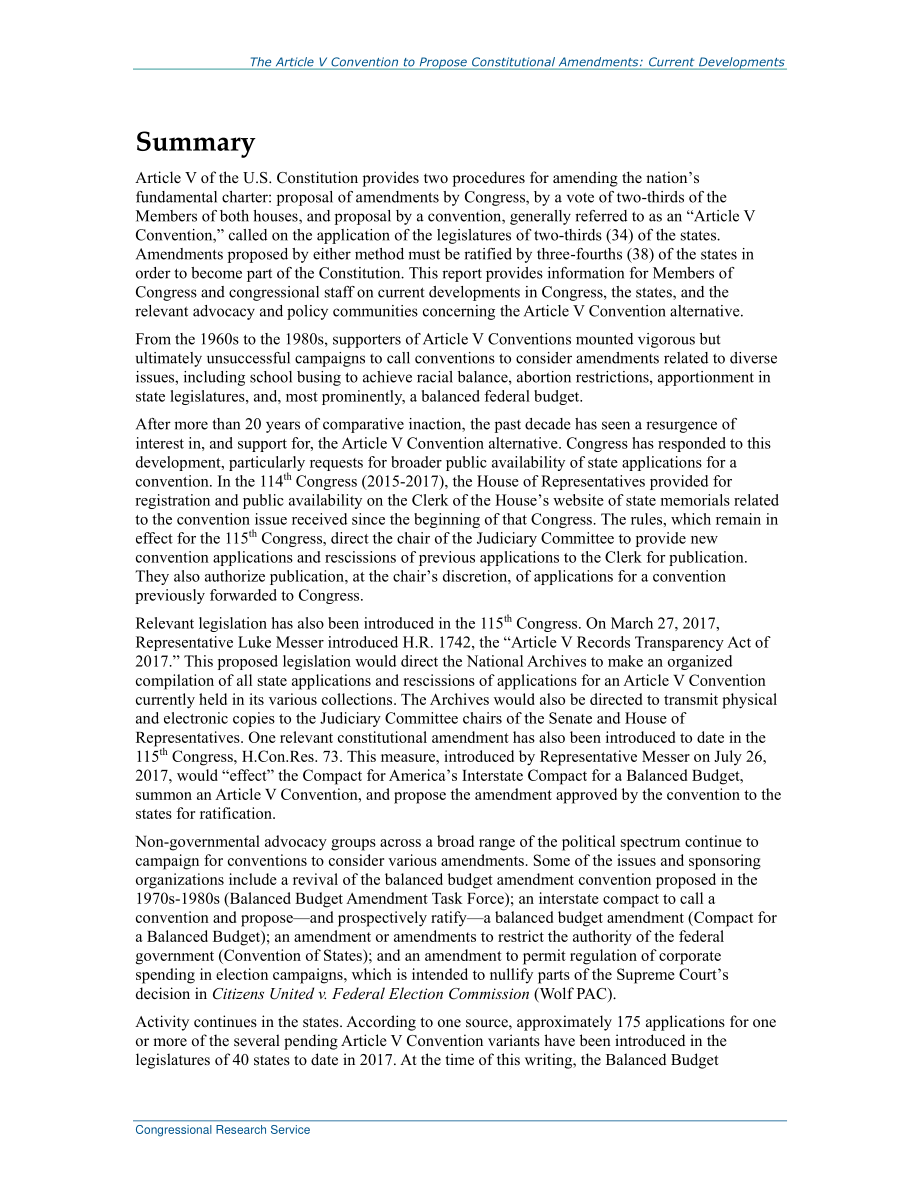 [20171115]R44435_第五条提出宪法修正案的公约：当前的发展.pdf_第2页