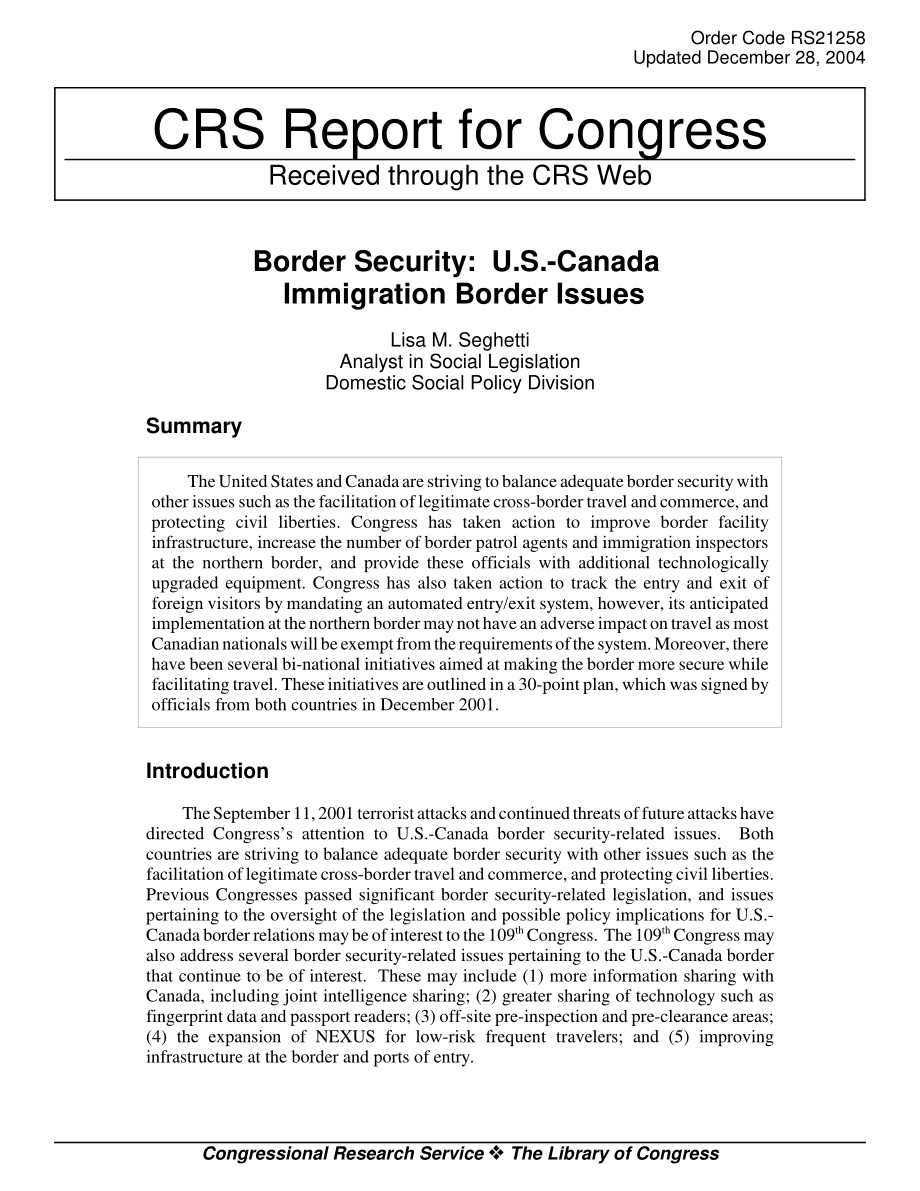 [20041228]RS21258_边境安全：美加移民边界问题.pdf_第1页