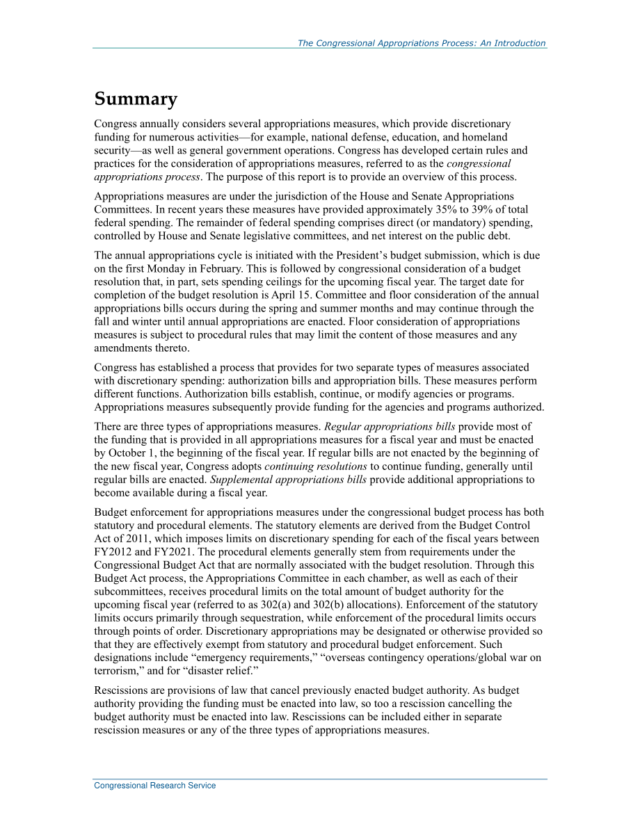 [20161130]R42388_国会拨款程序：简介.pdf_第2页