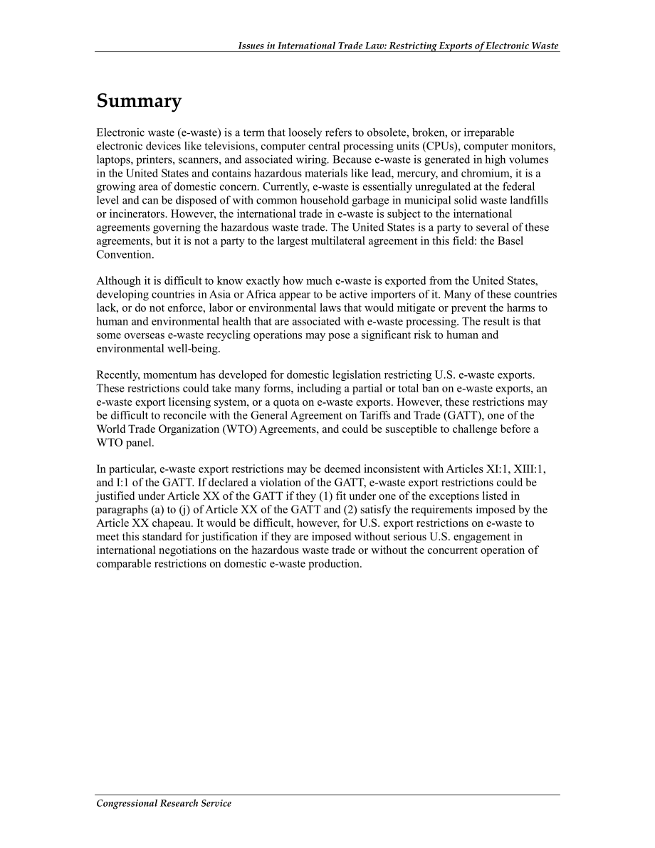 [20120224]R42373_国际贸易法问题：限制电子废物出口.pdf_第2页