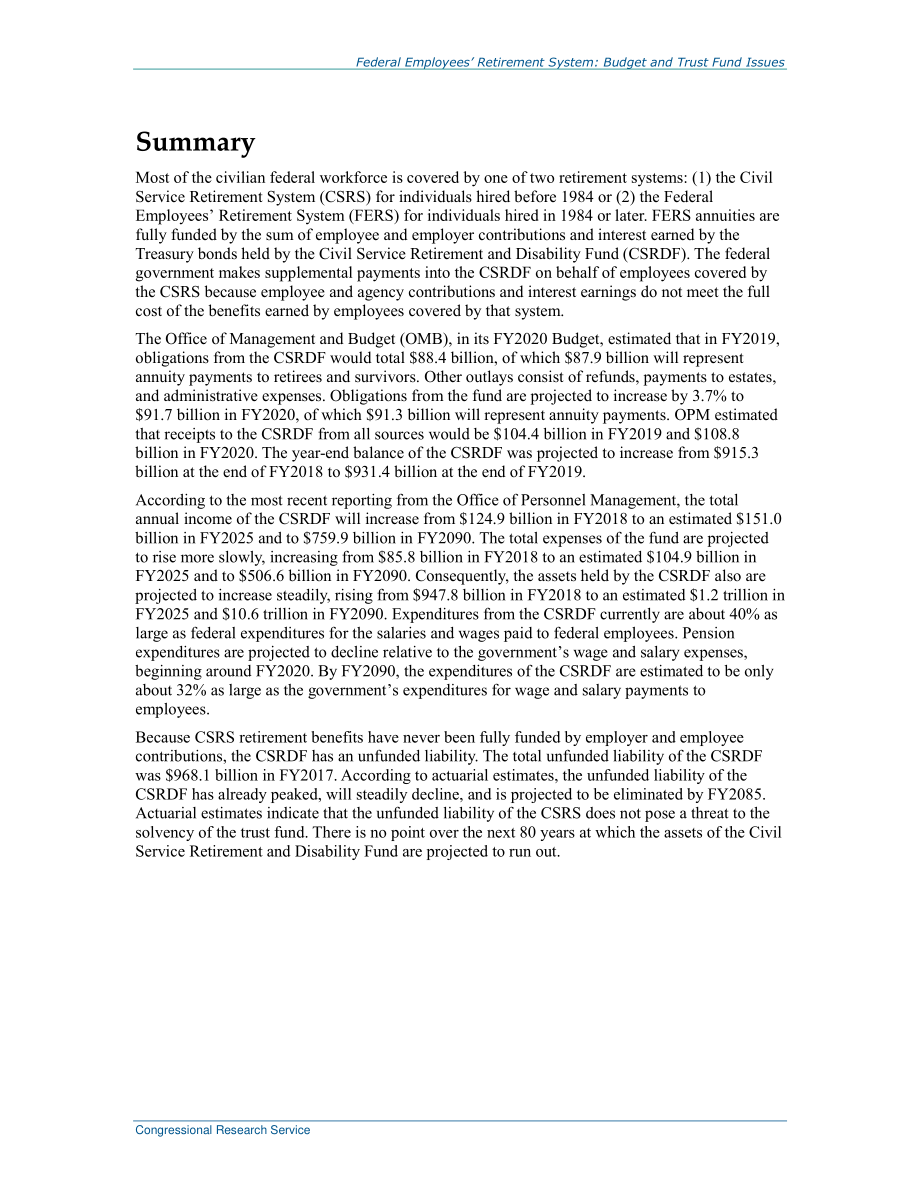 [20191213]RL30023_联邦雇员退休制度：预算和信托基金问题.pdf_第2页