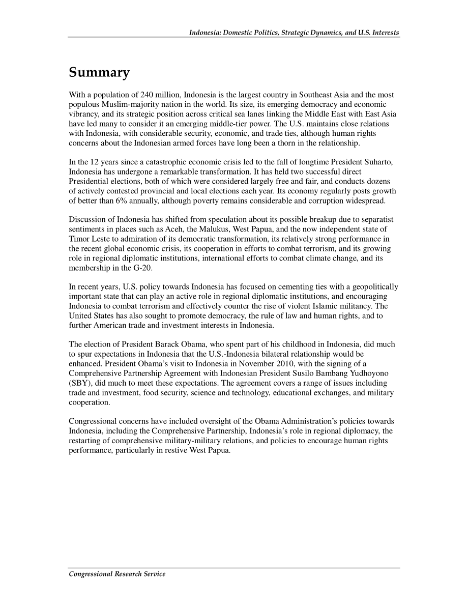[20110131]RL32394_印度尼西亚：国内政治、战略动态和美国利益.pdf_第2页